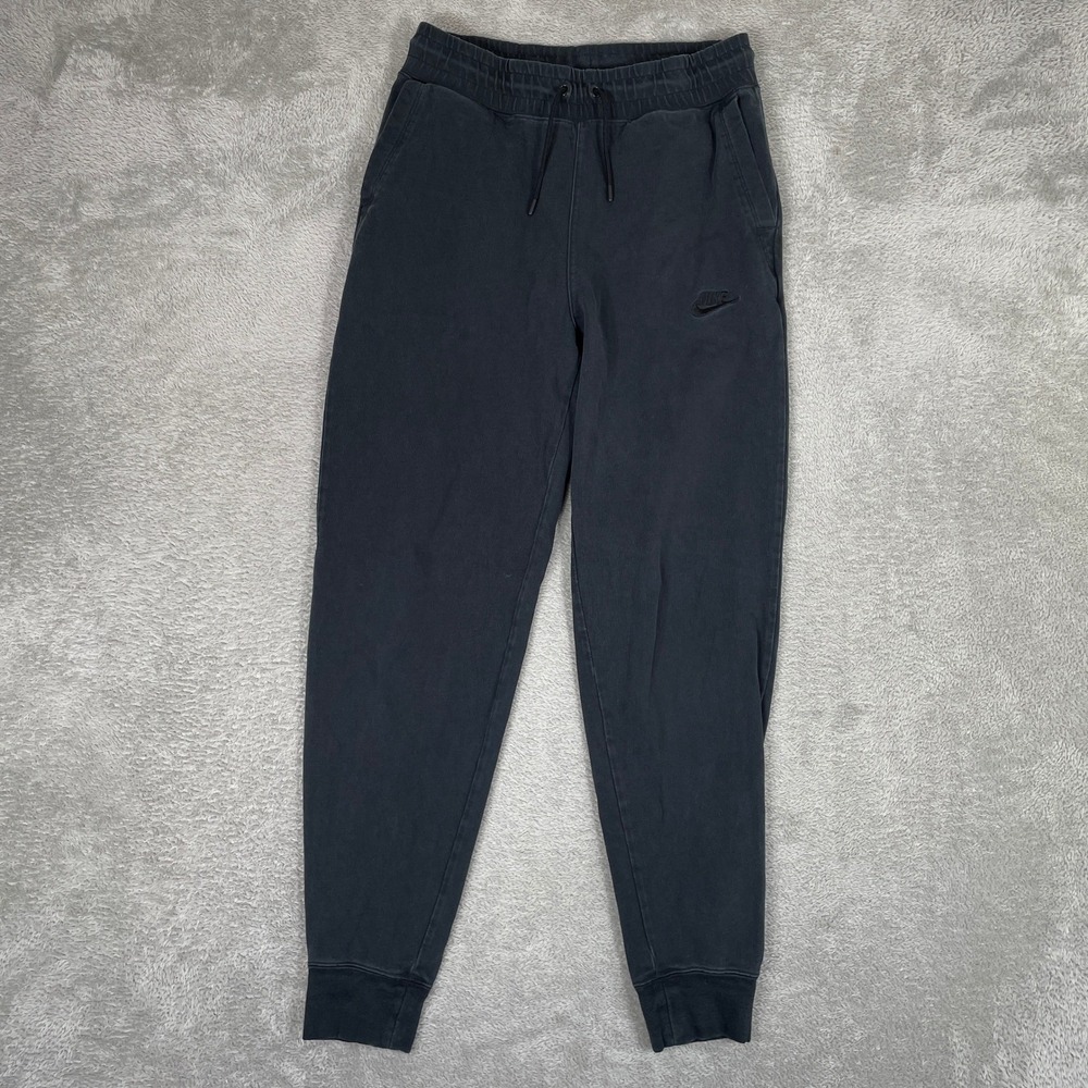 Nike Sportswear Joggers Mens Small Black Cotton Fleece Sweatpants Logo